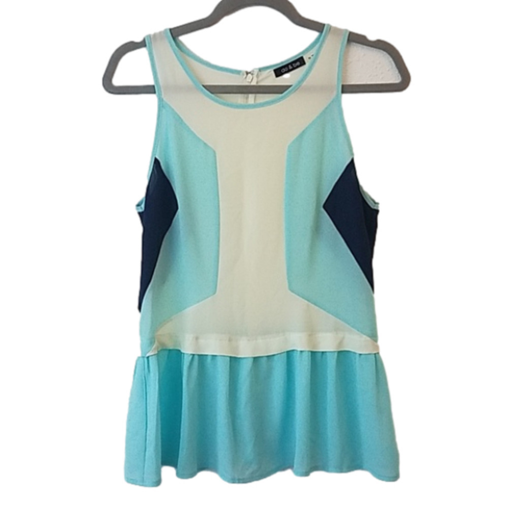 𝅺do & be medium colorblock sleeveless blouse tunic
